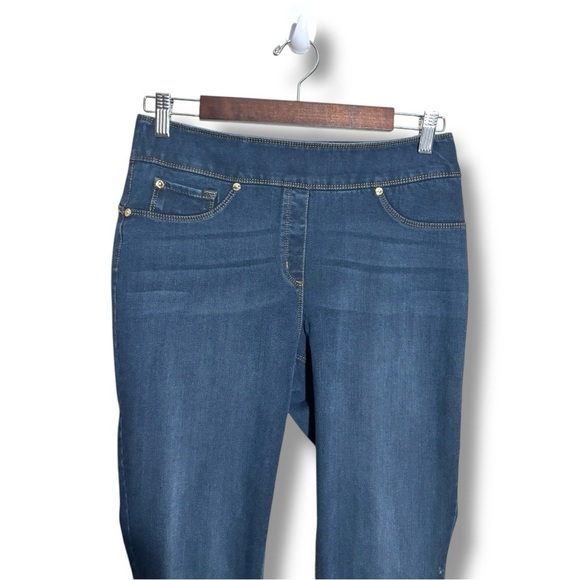 Luxe Denim Dark Indigo Wash Classic Skinny Straight Leg Stretch Women's Jeggings - Picture 7 of 16